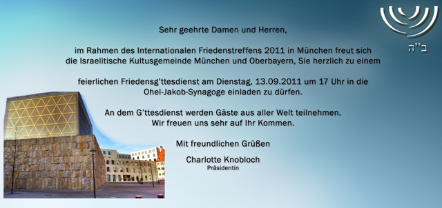 Einladung Friedensgttesdienst