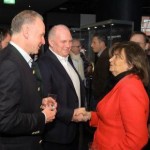 Charlotte Knobloch mit Uli Hoeneß und Karl-Heinz Rummenigge bei der Sonderveranstaltung in memoriam Kurt Landauer in der FC Bayern Erlebniswelt. Foto: FC Bayern AG